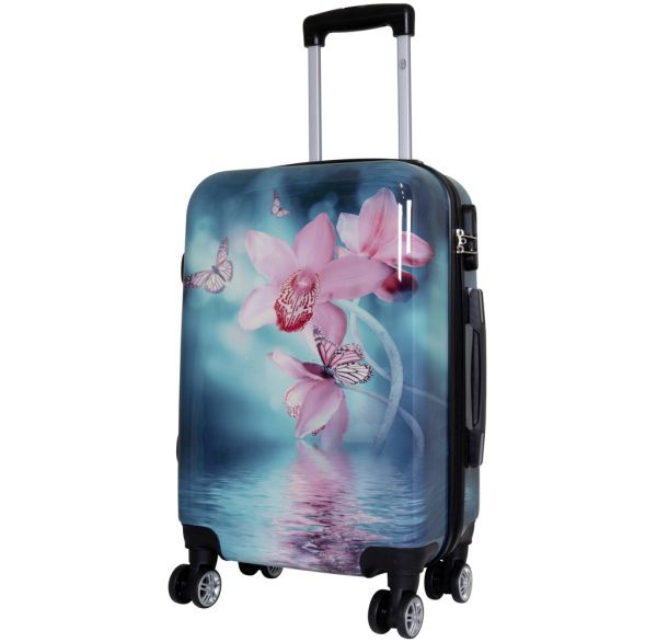 Polycarbonat Koffer- und Kofferset 3tlg Orchidee
